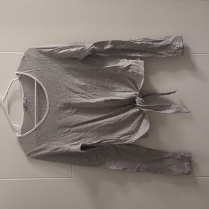 Charlotte Russe Long Sleeved Cropped Tie Top